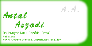antal aszodi business card
